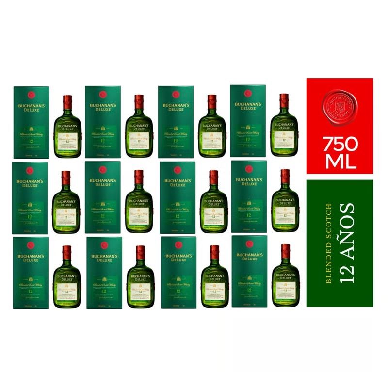 Whisky BUCHANANS DeLuxe 12 años 750ml - 12 UND